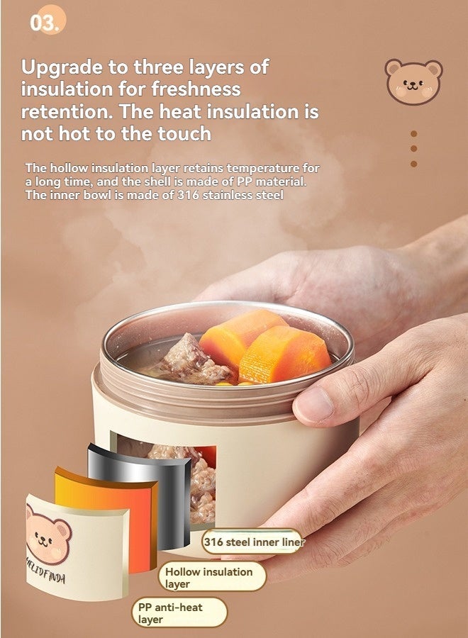 Beauenty Microwaveable 3 Tier Thermal Lunch Box Portable Insulated Lunch Containers With Bag, Leakproof Stackable Stainless Steel Food Container For Adults Kids - Image 3